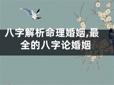 八字解析命理婚姻,最全的八字论婚姻