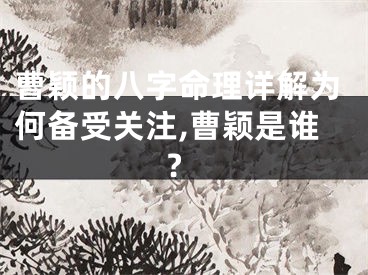曹颖的八字命理详解为何备受关注,曹颖是谁?