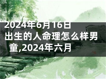 2024年6月16日出生的人命理怎么样男童,2024年六月