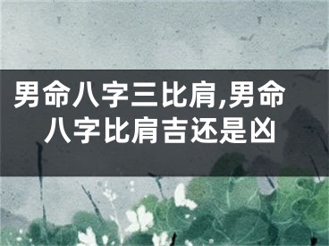 男命八字三比肩,男命八字比肩吉还是凶
