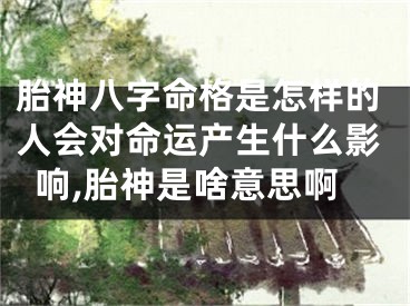 胎神八字命格是怎样的人会对命运产生什么影响,胎神是啥意思啊