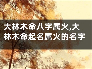 大林木命八字属火,大林木命起名属火的名字