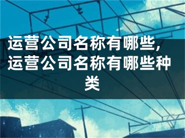 运营公司名称有哪些,运营公司名称有哪些种类