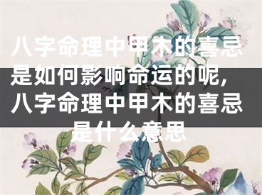 八字命理中甲木的喜忌是如何影响命运的呢,八字命理中甲木的喜忌是什么意思