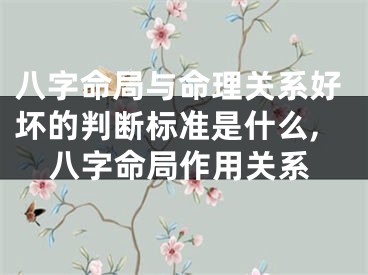 八字命局与命理关系好坏的判断标准是什么,八字命局作用关系