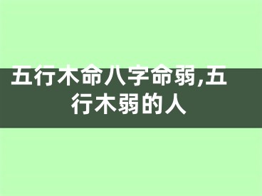 五行木命八字命弱,五行木弱的人