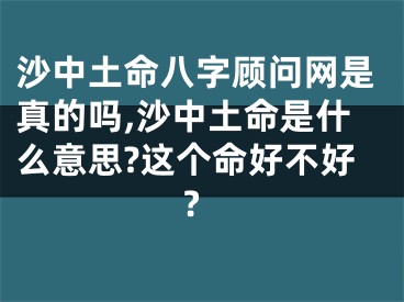 沙中土命八字顾问网是真的吗,沙中土命是什么意思?这个命好不好?