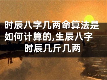 时辰八字几两命算法是如何计算的,生辰八字时辰几斤几两