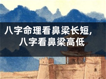 八字命理看鼻梁长短,八字看鼻梁高低