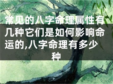 常见的八字命理属性有几种它们是如何影响命运的,八字命理有多少种