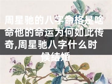 周星驰的八字命格是啥命他的命运为何如此传奇,周星驰八字什么时候结婚