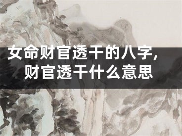 女命财官透干的八字,财官透干什么意思