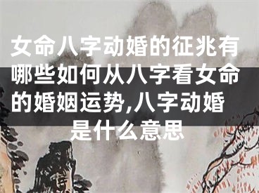 女命八字动婚的征兆有哪些如何从八字看女命的婚姻运势,八字动婚是什么意思