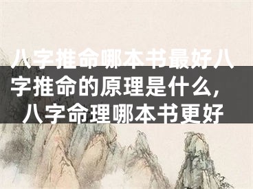 八字推命哪本书最好八字推命的原理是什么,八字命理哪本书更好