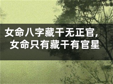 女命八字藏干无正官,女命只有藏干有官星