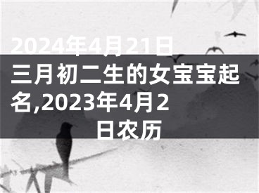 2024年4月21日三月初二生的女宝宝起名,2023年4月2日农历