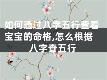 如何通过八字五行查看宝宝的命格,怎么根据八字查五行