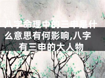 八字命理中的三申是什么意思有何影响,八字有三申的大人物