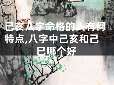 己亥八字命格的人有何特点,八字中己亥和己巳哪个好