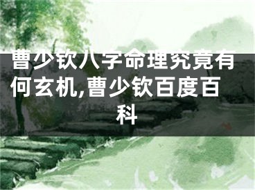 曹少钦八字命理究竟有何玄机,曹少钦百度百科