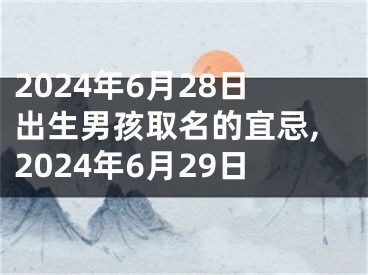 2024年6月28日出生男孩取名的宜忌,2024年6月29日