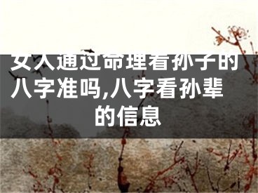 女人通过命理看孙子的八字准吗,八字看孙辈的信息