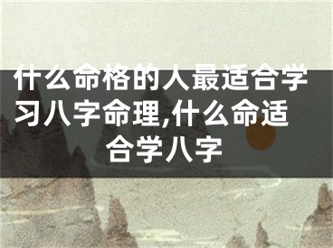 什么命格的人最适合学习八字命理,什么命适合学八字