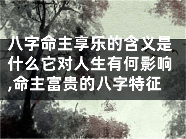 八字命主享乐的含义是什么它对人生有何影响,命主富贵的八字特征