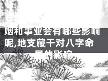 女命八字地支藏干对婚姻和事业会有哪些影响呢,地支藏干对八字命局的影响