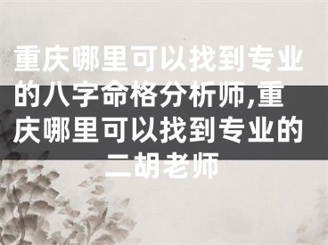 重庆哪里可以找到专业的八字命格分析师,重庆哪里可以找到专业的二胡老师