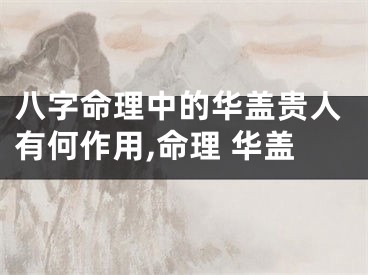 八字命理中的华盖贵人有何作用,命理 华盖