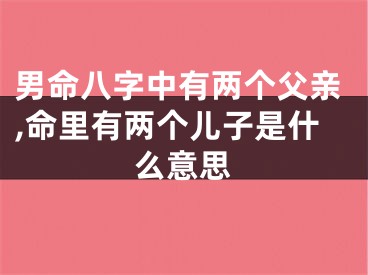 男命八字中有两个父亲,命里有两个儿子是什么意思