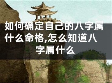 如何确定自己的八字属什么命格,怎么知道八字属什么