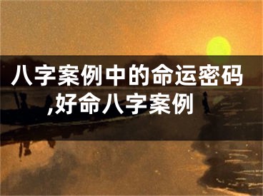 八字案例中的命运密码,好命八字案例