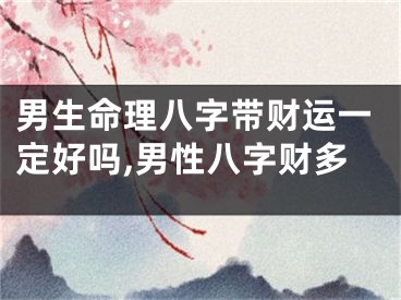 男生命理八字带财运一定好吗,男性八字财多
