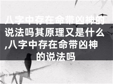 八字中存在命带凶神的说法吗其原理又是什么,八字中存在命带凶神的说法吗