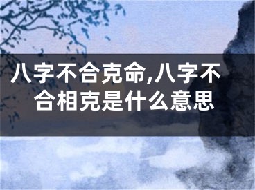 八字不合克命,八字不合相克是什么意思