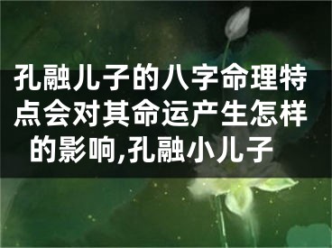 孔融儿子的八字命理特点会对其命运产生怎样的影响,孔融小儿子