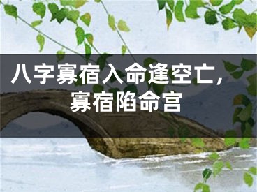 八字寡宿入命逢空亡,寡宿陷命宫
