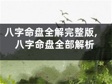 八字命盘全解完整版,八字命盘全部解析