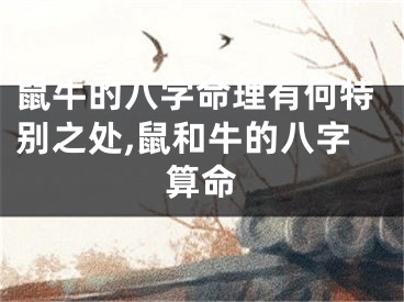 鼠牛的八字命理有何特别之处,鼠和牛的八字算命