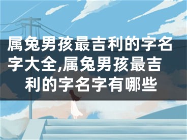 属兔男孩最吉利的字名字大全,属兔男孩最吉利的字名字有哪些