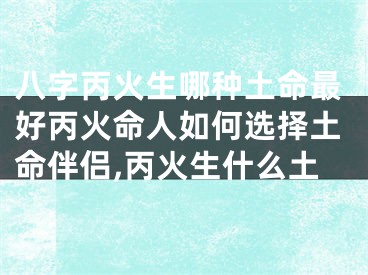 八字丙火生哪种土命最好丙火命人如何选择土命伴侣,丙火生什么土