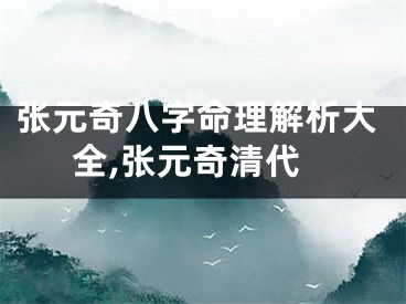 张元奇八字命理解析大全,张元奇清代