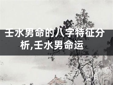壬水男命的八字特征分析,壬水男命运