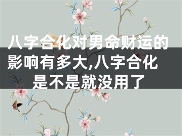 八字合化对男命财运的影响有多大,八字合化是不是就没用了