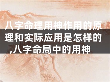 八字命理用神作用的原理和实际应用是怎样的,八字命局中的用神