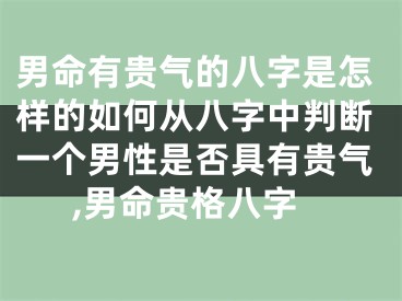 男命有贵气的八字是怎样的如何从八字中判断一个男性是否具有贵气,男命贵格八字