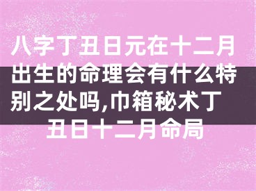 八字丁丑日元在十二月出生的命理会有什么特别之处吗,巾箱秘术丁丑日十二月命局