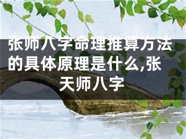 张师八字命理推算方法的具体原理是什么,张天师八字